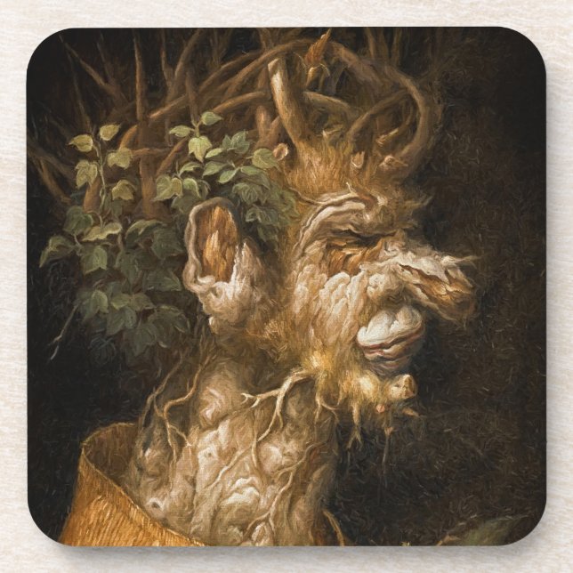 Winter Four Seasons Giuseppe Arcimboldo Beverage Coaster (Front)