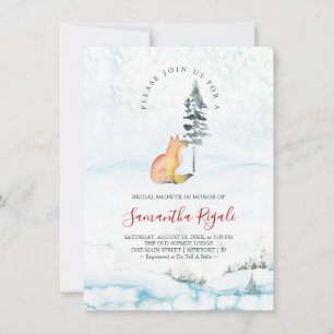 Winter Fox Bridal Shower Invitations