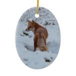 Winter Fox Ceramic Ornament