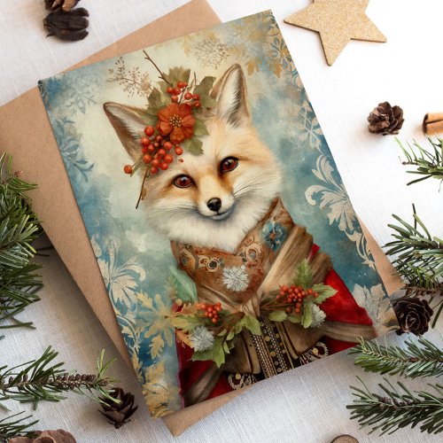 WINTER FOX CHRISTMAS HOLIDAY CARD