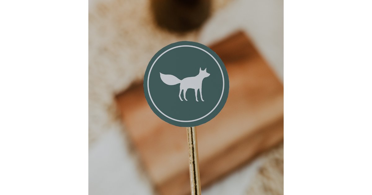 Round Winter Sticker Winter Fox Classic Round Sticker | Zazzle