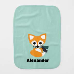 Winter Fox Cute Name Baby Bib