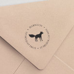 Winter Fox Holiday Return Address Self-inking Stamp<br><div class="desc">Add an elegant touch to all your holiday correspondence with our chic Christmas return address design,  featuring your address curved around a bushy tailed fox illustration.</div>
