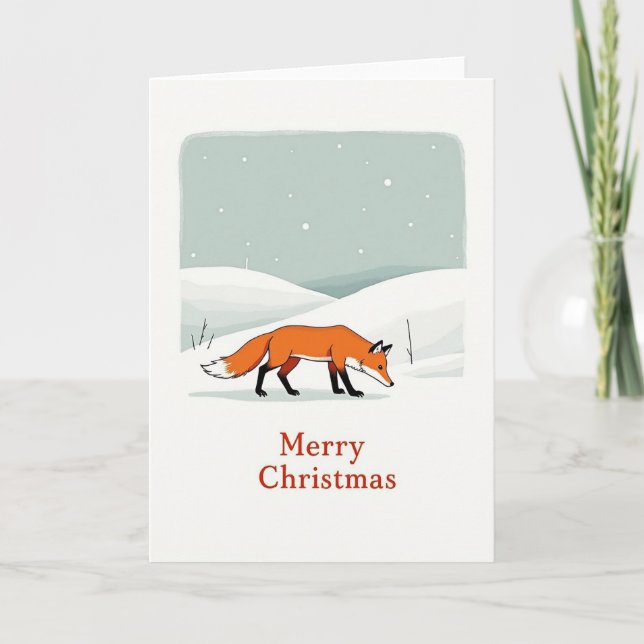 Winter Fox Illustration Card (Front)