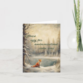 Winter fox Nondenominational Greeting for Heathens Card