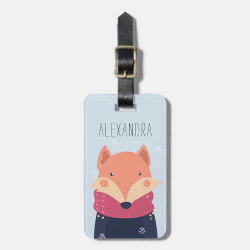 Winter Fox Personalized Bag Tag  Sky