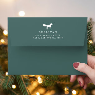 Winter Fox Return Address Envelope   Spruce