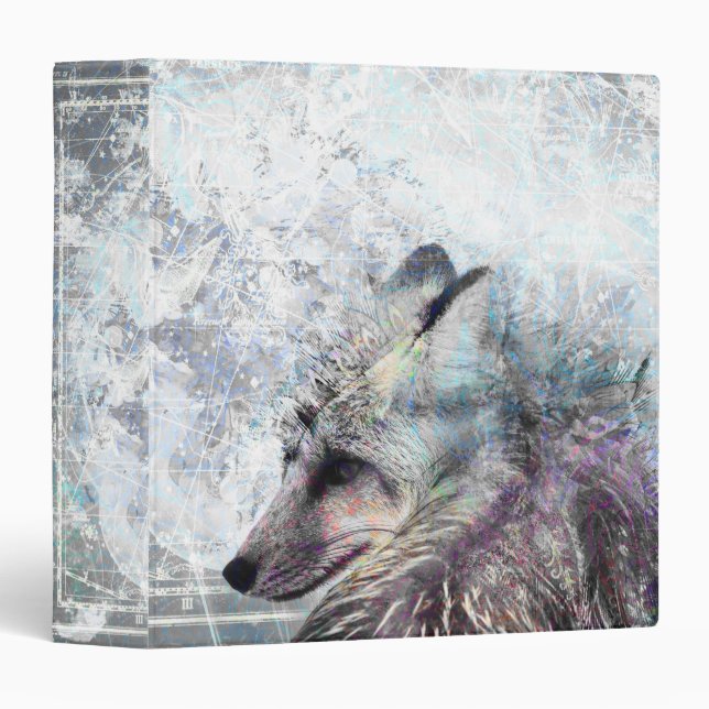Winter Fox Spirit Animal 3 Ring Binder (Front/Spine)