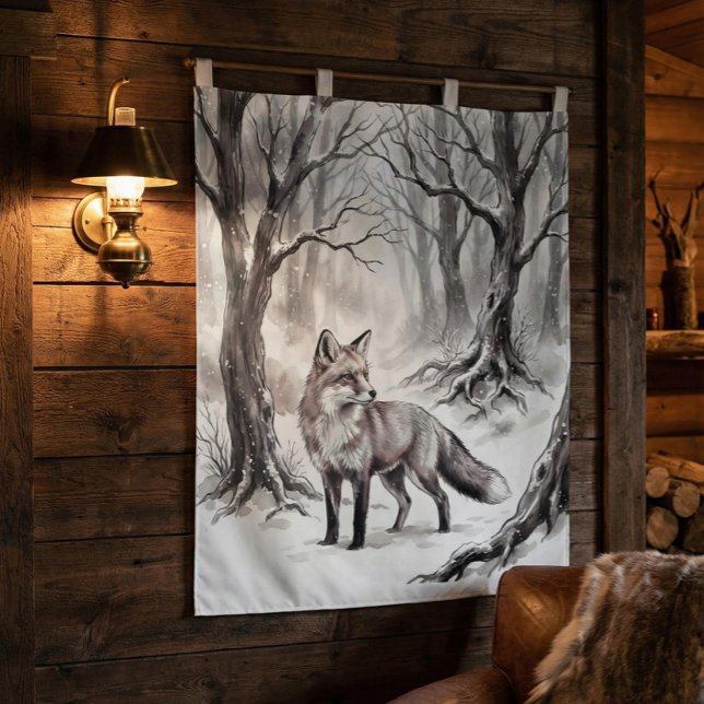Winter Fox Tapestry | Snowy Forest Art  (Creator Uploaded)