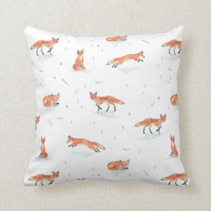 Winter Fox Throw Pillow