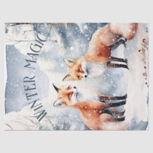 Winter Fox Watercolor Winter Magic Tissue Paper