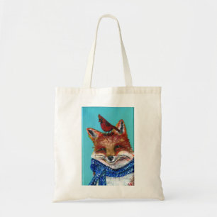 Winter Fox with cardinal! Tote Bag