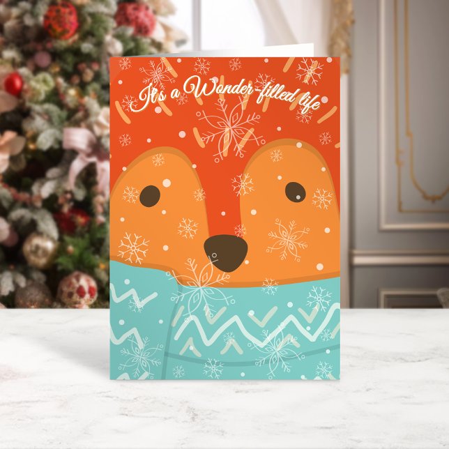 Winter Fox Wonder-Filled Life Funny Christmas Card (Creator Uploaded)