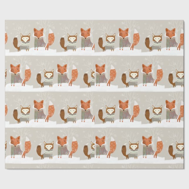 Winter Fox Wrapping Paper (Seam)