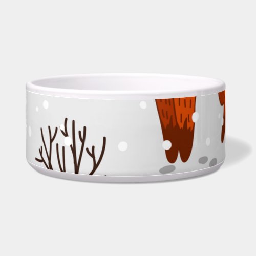 Winter Foxes Bunny Seamless Pattern Bowl