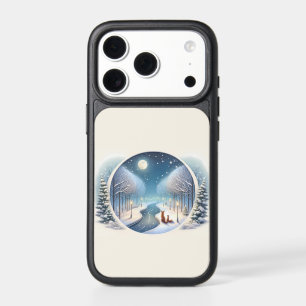 Winter Foxes by Moonlit Snowy River iPhone 17 Pro Case