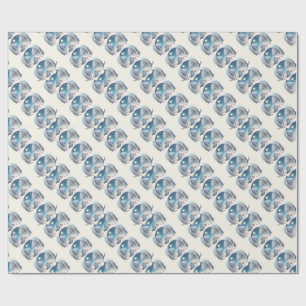 Winter Foxes by Moonlit Snowy River Wrapping Paper