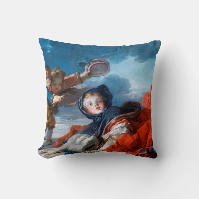 Winter, Fragonard Throw Pillow (Front)