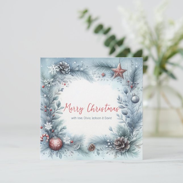 Winter Frame Christmas  Holiday Card (Standing Front)