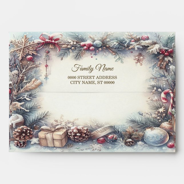 Winter Frame Holiday Envelope (Back (Top Flap))
