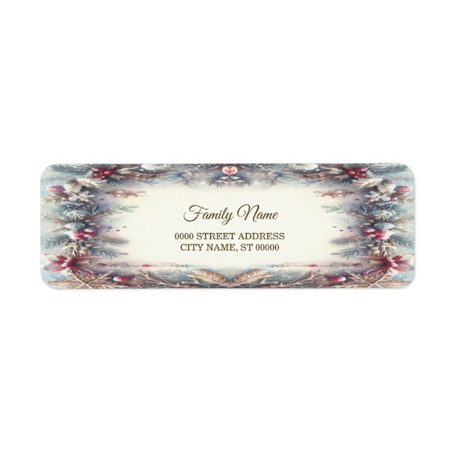 Winter Frame Holiday Return Address Label (Front)