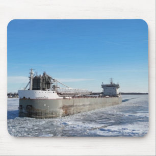 Winter Freighter Manitoulin Great Lakes Ship Mouse Pad