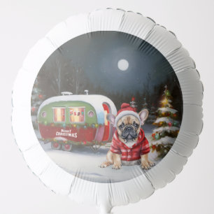 Winter French Bulldog Caravan Christmas Adventure Balloon