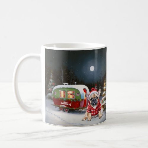 Winter French Bulldog Caravan Christmas Adventure  Coffee Mug