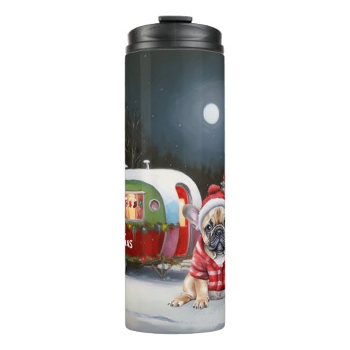 Winter French Bulldog Caravan Christmas Adventure  Thermal Tumbler