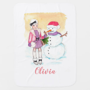 Winter Friends baby blanket personalized