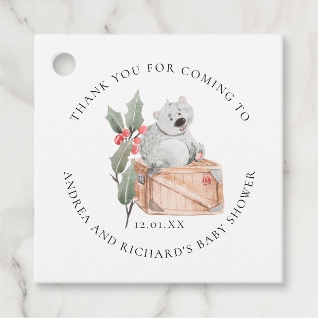 Winter Friends | Baby Shower Favor Tag (Front)