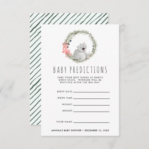 Winter Friends  Baby Shower Guessing Game Invitation