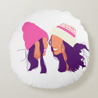 Winter Friends • Christmas Round Pillow