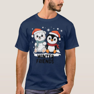 Winter Friends Cozy Christmas with Bears Pinguin r T-Shirt