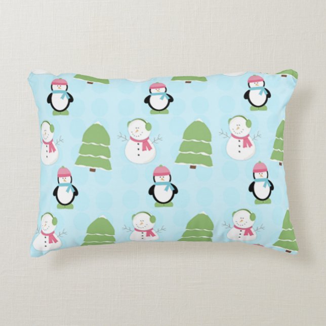 Winter Friends Decorative Pillow (Front)