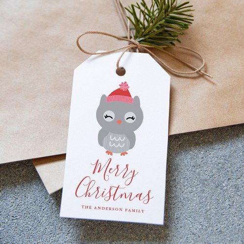 Winter Friends  Owl Holiday Gift Tags