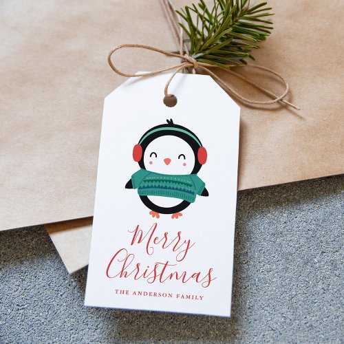 Winter Friends  Penguin Holiday Gift Tags