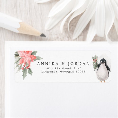 Winter Friends  Penguins and Polar Bears Address Label