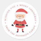 Winter Friends | Santa Claus Holiday Classic Round Sticker (Front)