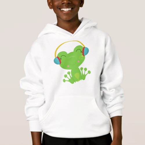 Winter Frog Cute Frog Green Frog Ear Muffs Hoodie