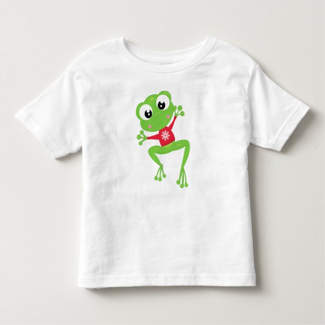 Winter Frog, Cute Frog, Green Frog, Sweater (Front)