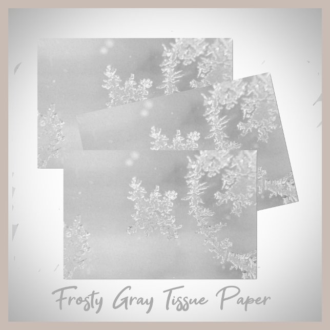 Winter Frost and Snow Flakes Silvery Gray Tissue Paper (Creator Uploaded)