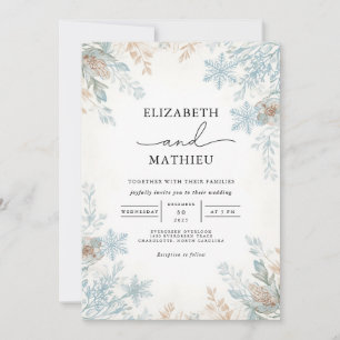 Winter Frost Botanical Wedding Invitation