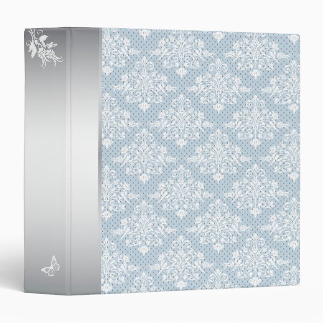 Winter Frost Damask Binder (Front/Spine)