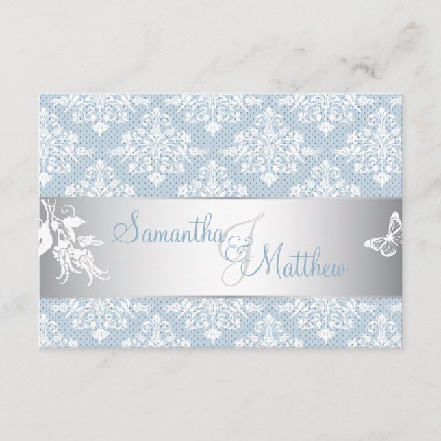 Winter Frost Damask Directions Card (Front)