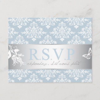 Winter Frost Damask RSVP Card