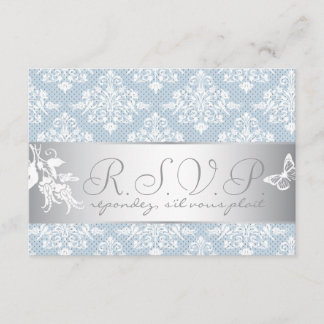 Winter Frost Damask RSVP Card 2
