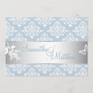Winter Frost Damask Wedding Invitation Card