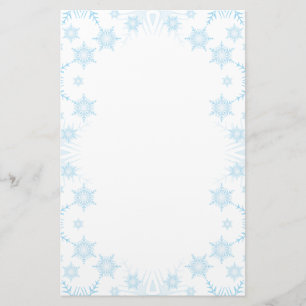 Winter Frost Ice Crystal Borders Christmas Letter Stationery