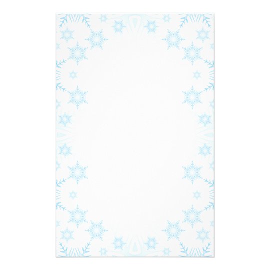 Winter Frost Ice Crystal Borders Christmas Letter Stationery | Zazzle.com